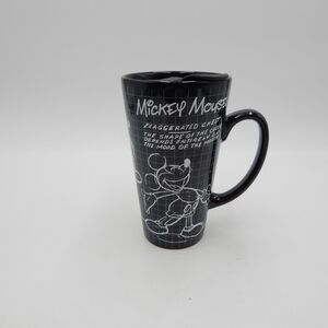 Disney Black Mickey Mouse Sketch Book Tall Latte Travel Mug Plastic Lid 12 Fl Oz